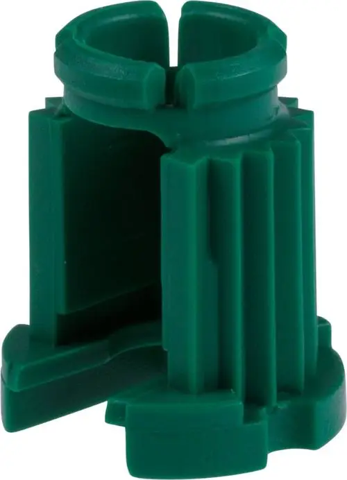 Grüner Adapter von HANSA mit vertikalen Rillen und einer geöffneten Oberseite, geeignet zur Verbindung von Rohren oder Geräten.